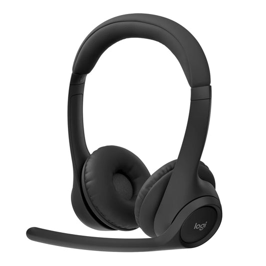 Logitech Zone 300 Wireless Headset - Midnight Black | Dual Noise-Canceling Mics, 20-Hour Battery Life