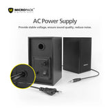 Micropack MS-215A Wired Multimedia Wooden Speakers - Surround Sound, Stereo Amplifier, AUX Input