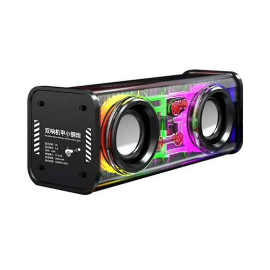 Mecha V8 Double-Shot Little Steel Gun 10W Transparent Speaker with BT5.3