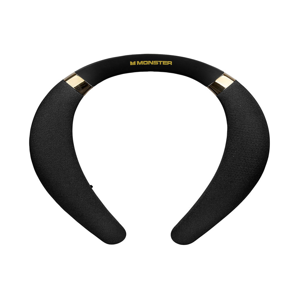 Monster Boomerang Bluetooth Wireless Neckband Speaker - Black | Portable, Sweat-Resistant, 3W, 34mm Drivers