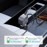 Anker Nano 75W USB-C Car Charger with Built-In Retractable Cable – High-Speed Charging for On-the-Go Power