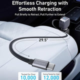 Anker Nano 75W USB-C Car Charger with Built-In Retractable Cable – High-Speed Charging for On-the-Go Power