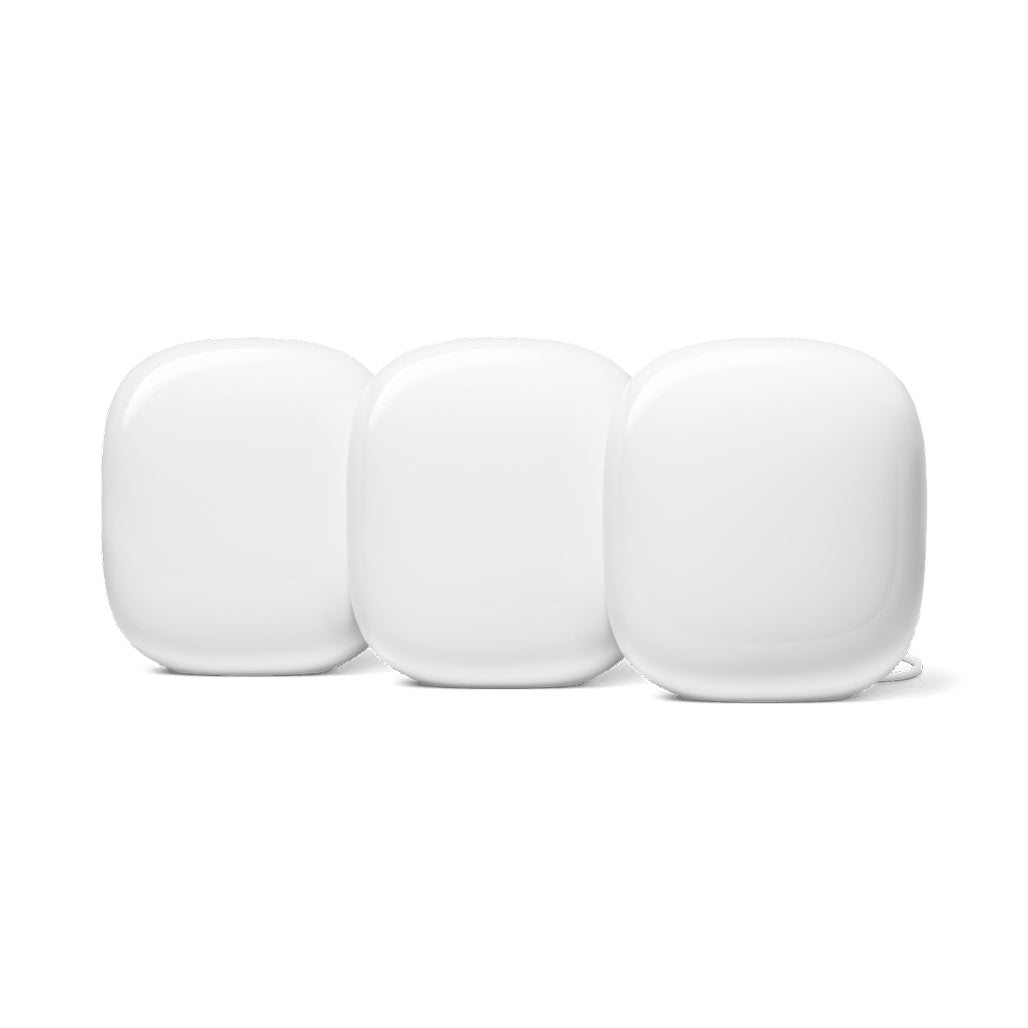 Google Nest Wifi Pro - 3 Pack Mesh System with Wi-Fi 6E, Coverage up to 6600 sq ft