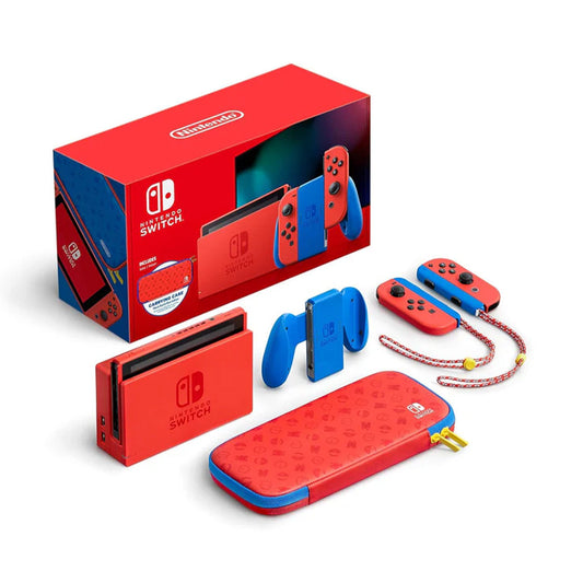 Nintendo Switch Mario Red & Blue Edition – Special Edition Console with Carrying Case