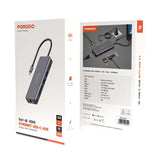 Porodo 9-in-1 USB-C Hub with 100W PD, 4K HDMI, Ethernet, SD Card, USB 3.2, and 3.5mm Aux - Gray