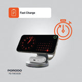 Porodo Rotating Base Three-Device Wireless Charger – Gray