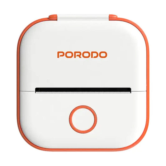 Porodo Lifestyle Pocket HD Thermal Printer – Portable, High-Resolution, Rechargeable (White/Orange)