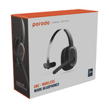 Porodo ENC Wireless Work Headphone - Black | Bluetooth V5.2, Noise-Cancelling Microphone, 15-Hour Battery