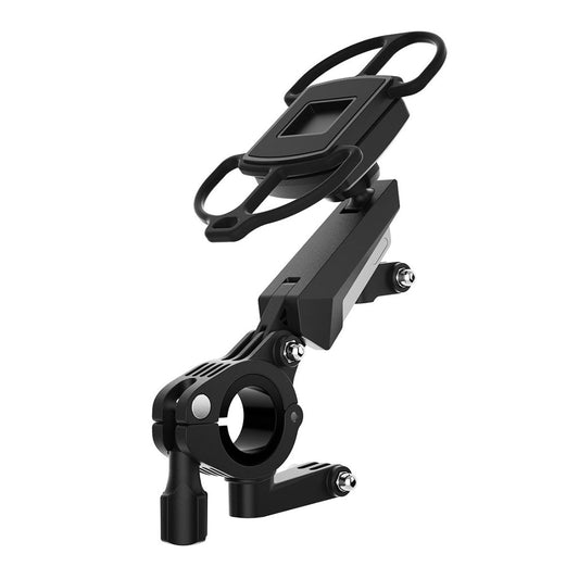 Porodo 360° Rotatable Bike Phone Mount - Secure, Universal Fit, Shock-Absorbent Design - Black