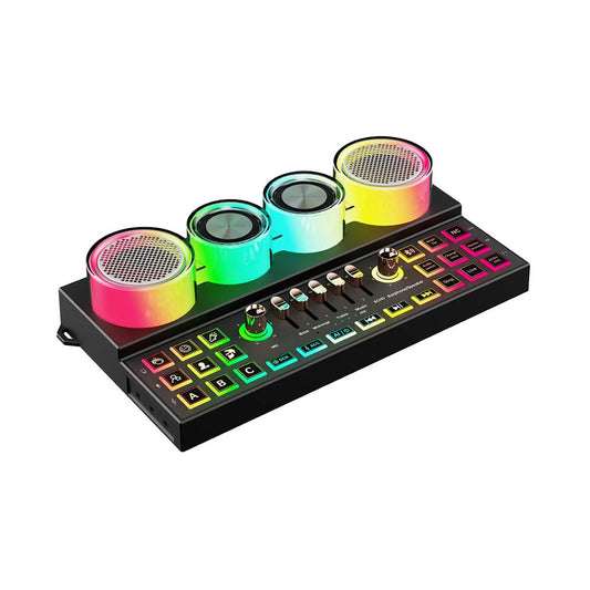 Porodo Soundtec Audiolink Multi-Platform Bluetooth Audio Mixer and Dual-Channel Speaker - Black