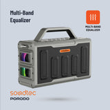 Porodo Soundtec Surge 2.2 Channel Party Speaker – Powerful Black Bluetooth Speaker with RGB Lighting