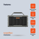 Porodo Soundtec Surge 2.2 Channel Party Speaker – Powerful Black Bluetooth Speaker with RGB Lighting