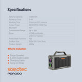 Porodo Soundtec Surge 2.2 Channel Party Speaker – Powerful Black Bluetooth Speaker with RGB Lighting