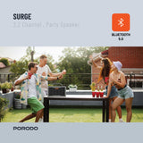 Porodo Soundtec Surge 2.2 Channel Party Speaker – Powerful Black Bluetooth Speaker with RGB Lighting