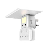 Porodo Multi-Function Power Socket and Night Light 13A 12W, Universal Power Adapter Socket