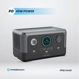 Powerology 300W Portable Power Generator – 76800mAh, 15W Wireless Charging, Fast Charging, Black
