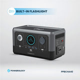 Powerology 300W Portable Power Generator – 76800mAh, 15W Wireless Charging, Fast Charging, Black