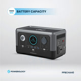 Powerology 300W Portable Power Generator – 76800mAh, 15W Wireless Charging, Fast Charging, Black