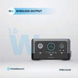 Powerology 300W Portable Power Generator – 76800mAh, 15W Wireless Charging, Fast Charging, Black
