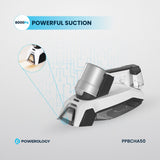 Powerology Cordless Spot Cleaner – White | Portable, High-Suction Stain Remover