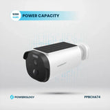 Powerology Built-in Solar Outdoor Camera - White | 2K HD, IR Night Vision, and Solar-Powered Security