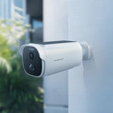 Powerology Built-in Solar Outdoor Camera - White | 2K HD, IR Night Vision, and Solar-Powered Security