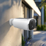 Powerology Built-in Solar Outdoor Camera - White | 2K HD, IR Night Vision, and Solar-Powered Security