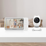 Powerology 4.35" HD LCD Baby Monitor with VGA Camera and Temperature Monitoring - White