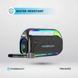 Powerology Deep Bass Party Speaker - 150W Bluetooth Speaker with Atmospheric Light, Power Bank Function, and 12-Hour Playtime – Black