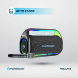 Powerology Deep Bass Party Speaker - 150W Bluetooth Speaker with Atmospheric Light, Power Bank Function, and 12-Hour Playtime – Black