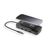 Powerology 512GB USB-C Hub & SSD Drive - All-in-One Connectivity and Storage with PD 100W - Gray