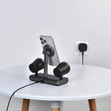 Porodo Wireless Speaker Charging Dock – 15W Fast Charger with Dual HiFi Speakers