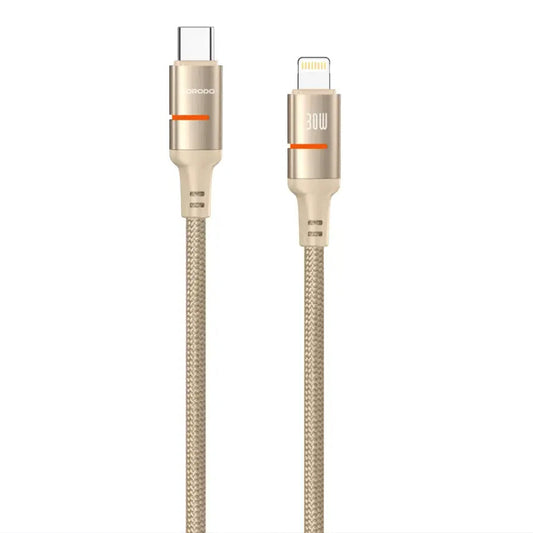 Porodo USB-C to Lightning LED Light Cable – 1.2m Braided, PD 30W Fast Charging & Data Transfer