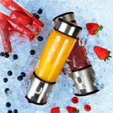 Powerology P6BPJBK 6-Blades Portable Juicer and Blender - Rechargeable with Borosilicate Glass, Ice Crushing Technology