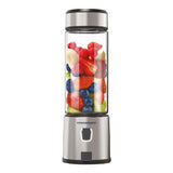 Powerology P6BPJBK 6-Blades Portable Juicer and Blender - Rechargeable with Borosilicate Glass, Ice Crushing Technology