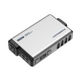 Powerology 32000mAh Mini Power Station with 150W AC Output and 100W PD Charging – Portable Charger for Laptops, Phones, and Tablets – Gray