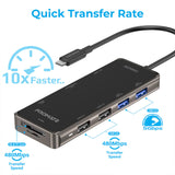 Promate PrimeHub-Go | 9-in-1 Multiport USB-C Hub with 100W Power Delivery, 4K HDMI, Ethernet, and More