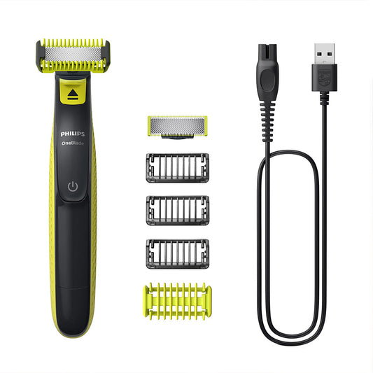 Philips OneBlade Face + Body QP2824/10 Hybrid Trimmer | Waterproof Electric Razor with Dual Blades & Skin Guard