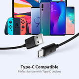 RAVPower RP-CB044 USB-A to USB-C Cable – 60W Fast Charging, 1M TPE Cord for iPhone 16, Galaxy S23, Pixel & More