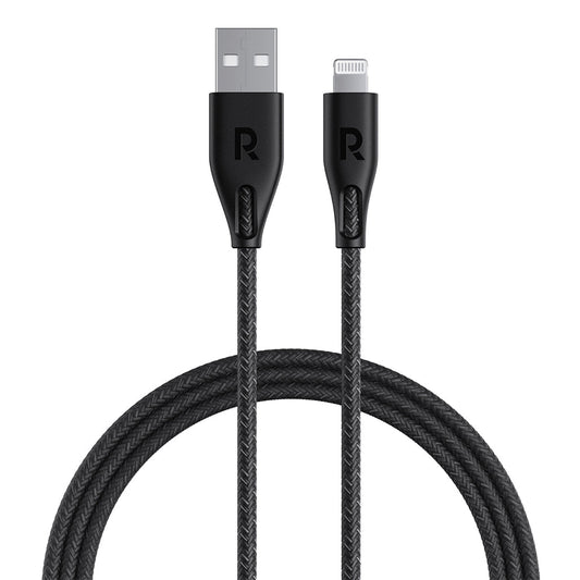 RAVPower USB-A to Lightning Cable MFi Certified – 2M Nylon Braided, 27W Fast Charging & 480Mbps Sync for iPhone, iPad, AirPods