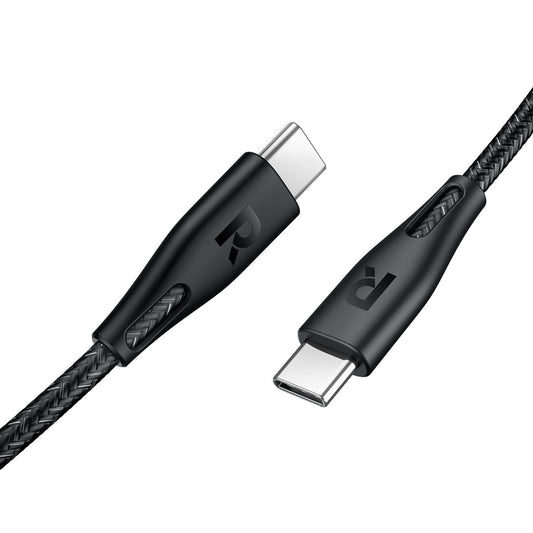 RAVPower USB-C to USB-C 60W Fast Charging Cable – Nylon Braided USB Type-C Cable for iPhone 16, Samsung S24, iPad Pro, Pixel 8