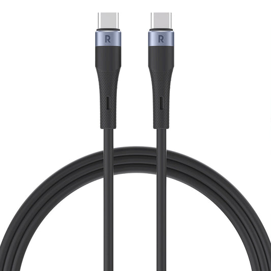 RAVPower RP-CB1038 BK USB-C to USB-C Cable 60W – 1M Fast Charging Liquid Silicone Cord, Ultra-Durable 20,000+ Bends