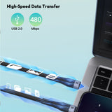 RAVPower RP-CB1038 BK USB-C to USB-C Cable 60W – 1M Fast Charging Liquid Silicone Cord, Ultra-Durable 20,000+ Bends