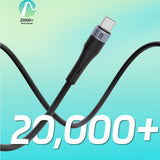 RAVPower RP-CB1038 BK USB-C to USB-C Cable 60W – 1M Fast Charging Liquid Silicone Cord, Ultra-Durable 20,000+ Bends