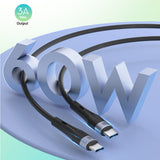RAVPower RP-CB1038 BK USB-C to USB-C Cable 60W – 1M Fast Charging Liquid Silicone Cord, Ultra-Durable 20,000+ Bends