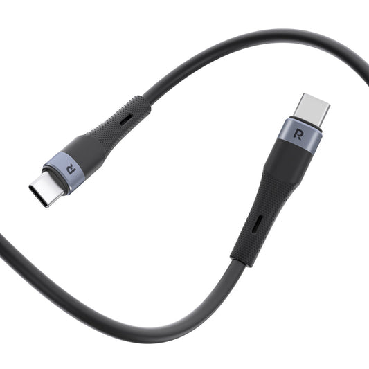 RAVPower RP-CB1038 BK USB-C to USB-C Cable 60W – 1M Fast Charging Liquid Silicone Cord, Ultra-Durable 20,000+ Bends