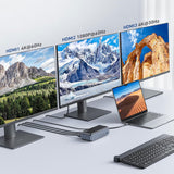 RayCue USB C Docking Station Triple Monitor, 15-in-1 MacBook Pro Dock with 4K HDMI, Compatible with M1/M2, Mac, and Windows