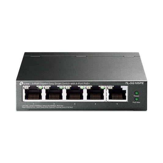 TP-Link TL-SG105PE 5-Port Gigabit Easy Smart Switch with 4-Port PoE+ | Network Management and Power Over Ethernet