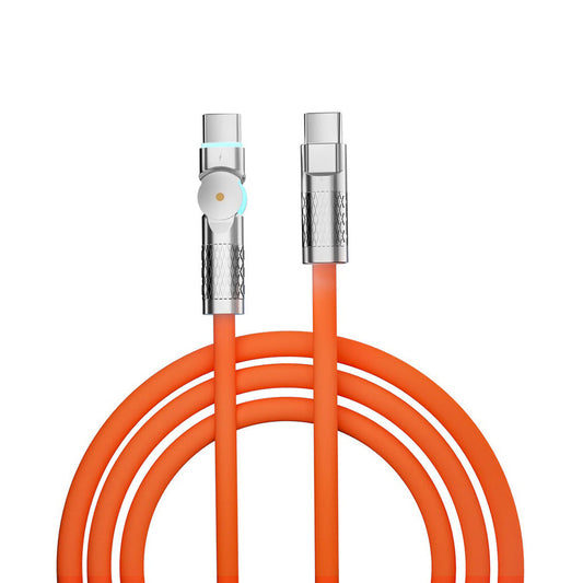 Porodo Single Head Rotating Cable PD100W - Type-C to Type-C 100W - 1M