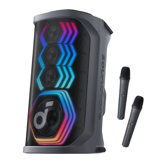 Anker Soundcore Rave 3 AI Karaoke Party Speaker with 160W Sound, 12H Playtime, and 2 Wireless Microphones